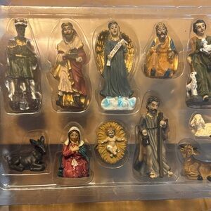 Hand-Painted Miniature Nativity Scene Figurine Set
